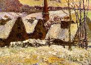 Paul Gauguin Breton Village in the Snow Norge oil painting reproduction